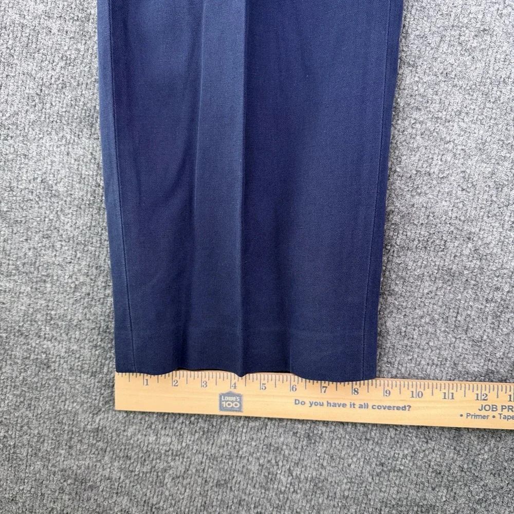 VTG Polo Golf Ralph Lauren Pants Mens 38x32 Blue Pleated Chino Cotton Silk Linen